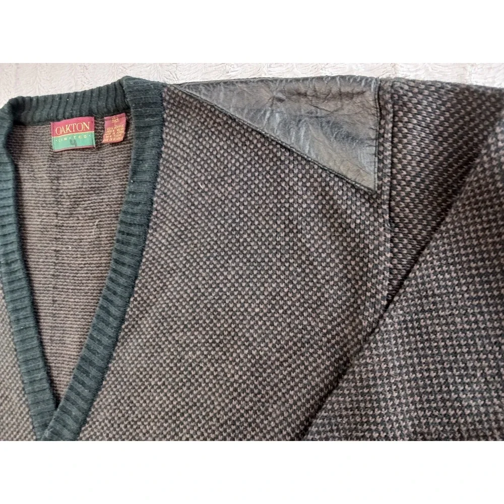 Vintage 80s/90s Oakton Limited Acrylic Cardigan Brown Sweater Men's Size Large